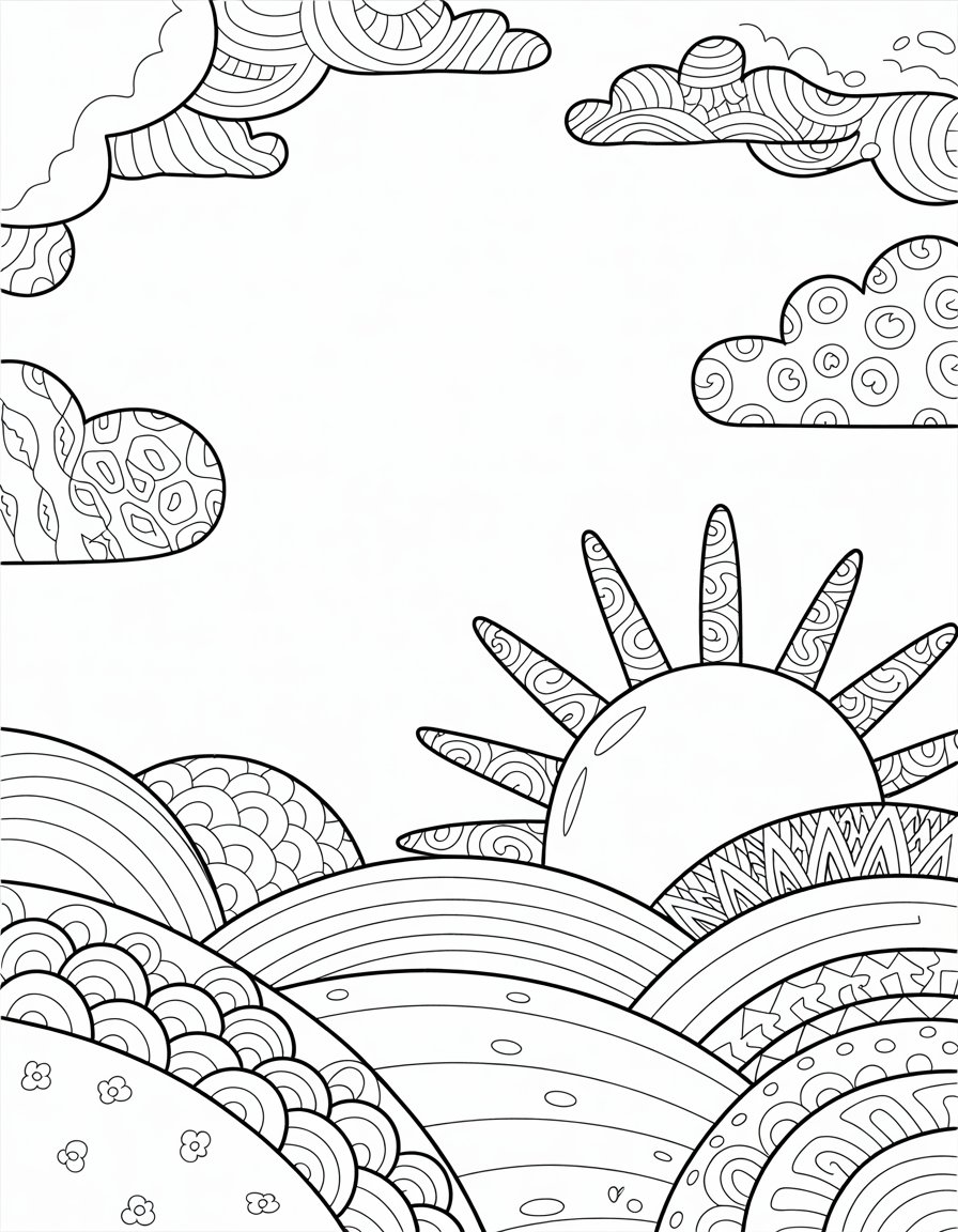 Abstract Zentangle Landscape